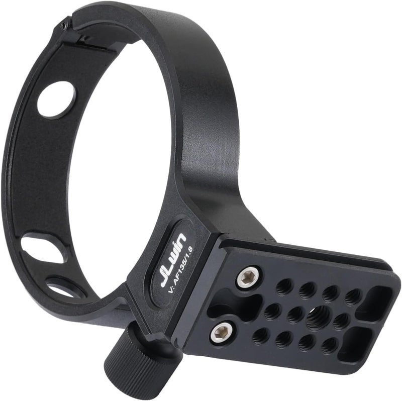 FocusFoto Metal Tripod Collar Mount Ring 85mm for Viltrox AF 135mm F1.8 LAB FE/Z-Mount Lens, Bottom with 1/4" & 3/8" Thread Screw Mount Dovetail Groove Quick-Release Plate for Acra-Swiss Tripod - Image 3
